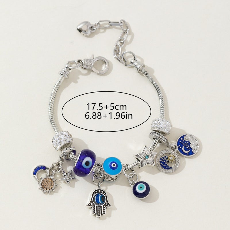 Panjia Bracelet Explosions Diy Beaded Bracelet Devil'S Eye God'S Hand Sun Moon Diamond Fashion First Jewelry - Image 5